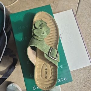 David Tate Olive Green Mules